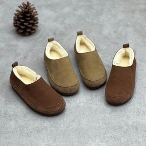 Chaussures de moelons à semelle intérieure 212 fourrure décontractée Femmes hivernales chaudes talons basses en cuir doux Slip on paresseux authentique femmes 2024 2024 634