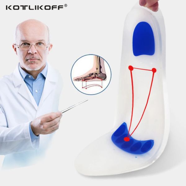 Isoles Kotlikoff Soft Medical Silicone Gel Isolas Flatfoot Arch Support Orthopedic Zapatos Solas plantillas para zapatos Fascitis plantar