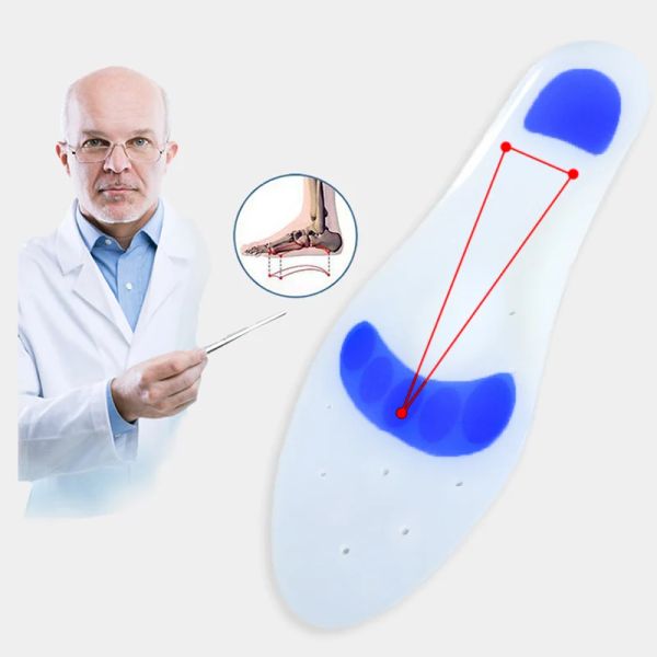 Semelles intérieures en silicone gel seme intérieure arche douce support chaussures orthopédiques semelles semelles padffoot plates pour chaussures fasciite plantaire