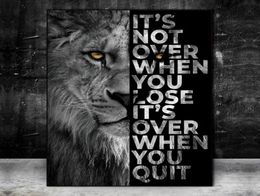 Inspirational Life Quotes on Black White Lion Wall Painting Affiches et imprimés Toile Picture d'art pour le salon décor de couloir PA5218901