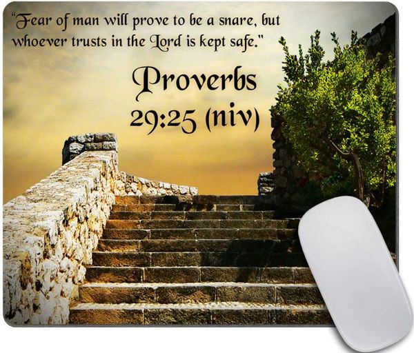 Inspirational Scenery Bible Versets About Mouse Pad Tapis de souris personnalisé Rectangle personnalisé Tapis de souris en caoutchouc antidérapant 9,5 x 7,9 pouces