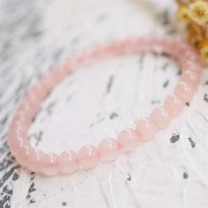 Instagram 6 mm roze kristal single lus mode meisje hart dames minimalistische armband sieraden