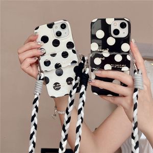 Instagram Full Screen Wave Point Taked Tell Extension Universal Case Anti Drop Diagonal Cross Phone Back Clip suspendu corde