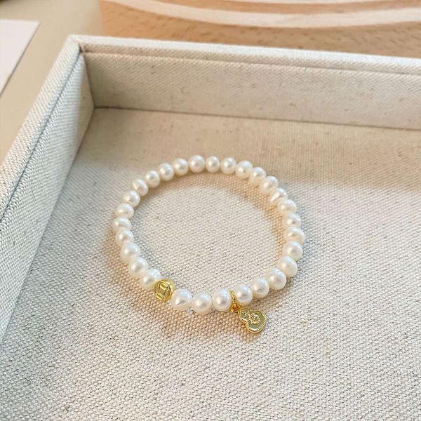 Instagram Style coréen Danshui Perle Crystal Loop Single Loop Fashion Women's Sand Gold Small Gourd Bracelet Bijoux