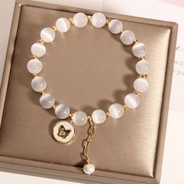 Instagram de style coréen Crim de chat blanc avec une boucle unique Bracelet de papillon pour femmes en boucle douce et boucle