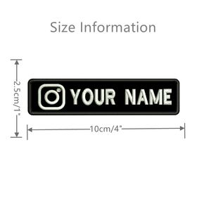 Instagram Logo Patchs de nom personnalisés Broidered Name Tag Texte Couture ou support de croche