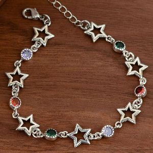 Bracelet pentagonal de zircon coloré de style instagram pour les bracelets étoiles polyvalents de niche femelles