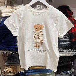 Instagram Style Dames S Zoete en schattige kwastel Zak met klein berenpatroon Gedrukt Round Neck T -shirt