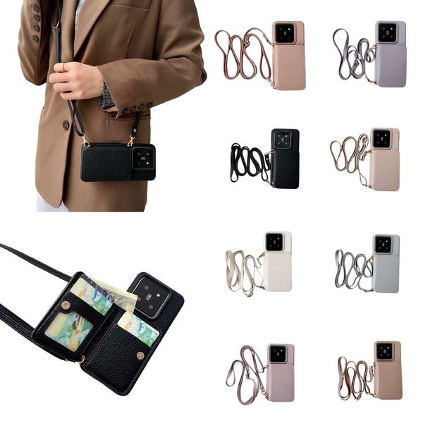 Portefeuille Instagram Wind Zero adapté à 14 étui de téléphone Xiaomi 13 Ultra Crossbody Hanging Corde Card Card Sac 14pro Le cuir