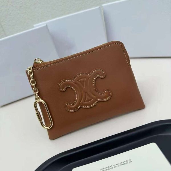 Instagram Wind Zero portefeuille arc de triomphe en cuir court sac à carte à glissière sac à clés sac de rangement de pièces de monnaie à la mode cent
