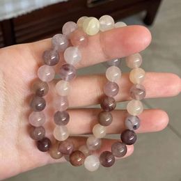 Instagram Xinjiang Shetai Gold Silk Violet Jade Marrow Crystal Bracelet Single Loop Women's Handchain bijoux