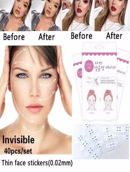 Face Instant Lift et cou Chin Lift Chin Secret Tapes Facial Slim anti-ride A autocollant V Face Shaper Artefact Invisible Sticker5861302