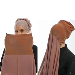 Hijabs instantanés avec casquette en mousseline de mousseline.