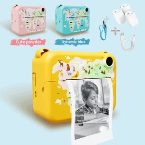 Caméra à imprimé instantané pour les enfants d'anniversaire de Noël des enfants HD Cameras vidéo numériques pour le jouet portable pour tout-petit 240327