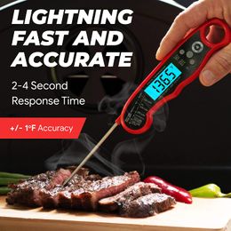 Direct gelezen Meat Thermometer BBQ -gereedschap voor grill en koken Beste waterdichte ultra snelle thermometer met achtergrondverlichting kalibratie