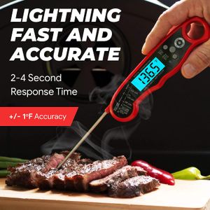 Thermomètre à viande à lecture instantanée Outils de barbecue pour le gril et la cuisson Meilleur thermomètre étanche ultra rapide avec étalonnage du rétroéclairage