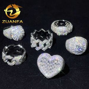 INSCOCK HOT Seland le jumper bijoux hip hop ring coeur Moissanite Ring 925 Silver Ice Out Moisanite Men Women Diamond Ring