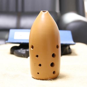 Instrument 10 trous poterie jaune xun chinois ancien ocarina e f g a b ton