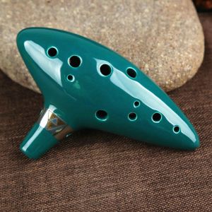 Instrument 12 trous alto c zelda ocarina navire en céramique flûte instrument de musique avec un stand de longe musicbook pour débutants