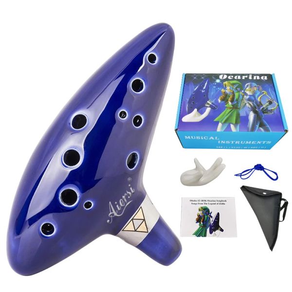 Instrument Aiersi 12 Hole Ocarina Ceramic Alto C Legend of Ocarina Flute Music Instrument