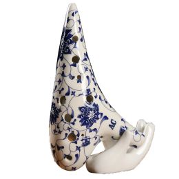 Instrument céramique ocarina 12 trous motif de fleur céladon classique alto ac tons flûte chinoise glaçage