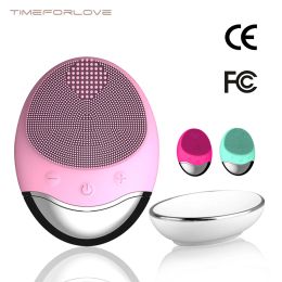 Instrument Electric Face Nettoyer sonic Silicone nettoyage pour le visage Brosse électrique Ultrasonic Vibrant Face Massageur Mini Pore Nettoyage en profondeur