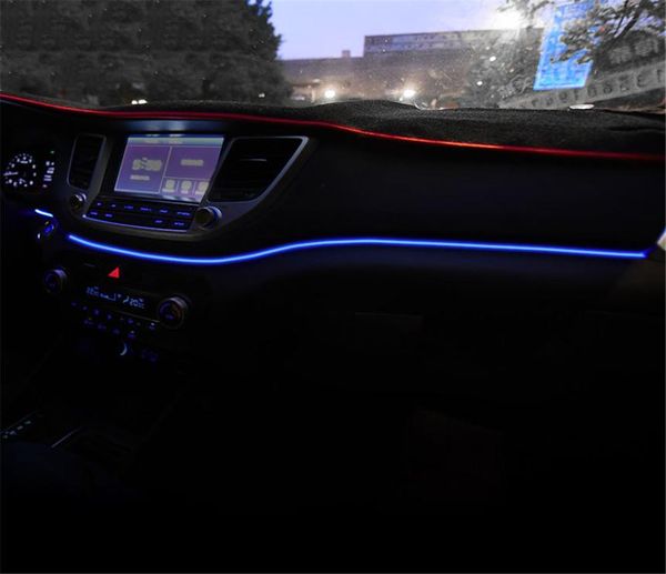 Punier d'instrument Trim atmosphère Lumière pour Hyundai Tucson 2015 2016 Interior LED Blue Dashboard Frame Light for Tucson 2017 20182127334