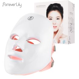 Instrumento USB Charge 7 Colors LED Photon Face Mask EMS Compresión caliente Tratamiento de calefacción Facal Belleza Máscara Cuidado de la piel Anti acné