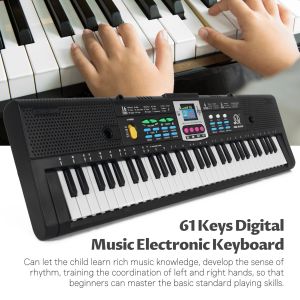 Instruments 61 touches Digital Piano Music Electronic Keyboard Kids Multifonctional Electric Piano for Piano Student avec Fonction Microphone