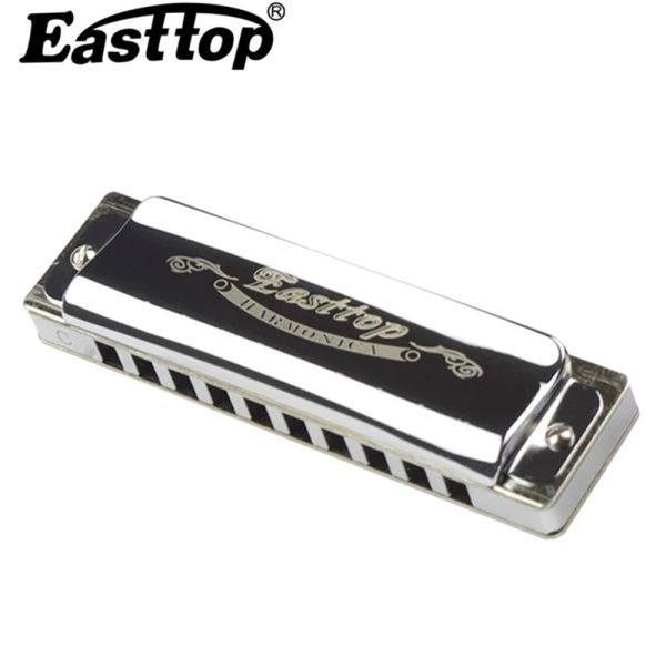 Instruments Easttop diatonique 10 trous T006 Harmonica peigne en laiton anches bouche orgue clé C Blues harpe Instruments de musique East top professionnel