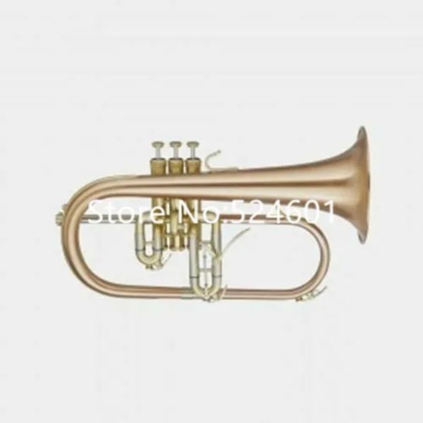 Instrumentos de alta calidad BB FLUGELHORN ROSE BAST Bell Lacquer Metal Musical Instrument Professional con guantes envío gratis