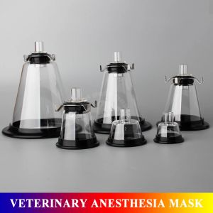 Instruments Masque d'anesthésie par inhalation pour animaux de compagnie Chien Chat Oiseau Cochon Rat 6 Taille Masques d'anesthésie vétérinaire