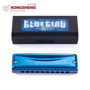 Instruments KONGSHENG 10 trous Blues Harmonica diatonique Blues harpe bleu instrument de musique professionnel clé de C/Db/D/Eb/E/F/Gb/G/Ab/A/Bb/B