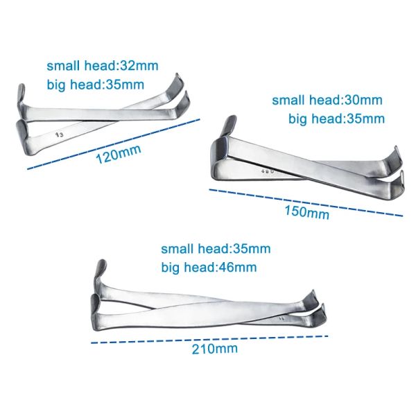 Instrumentos Médicos Retractor de tiroides Gancho para tiroides Retractor de tejido de acero inoxidable Herramientas de entrenamiento Instrumento ortopédico de doble cabeza