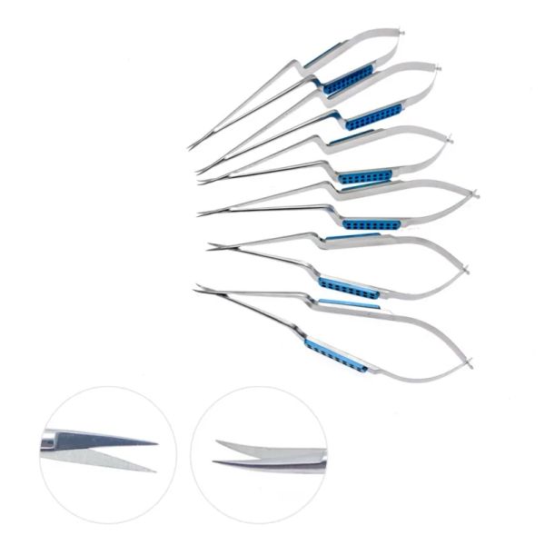 Instruments Micro ciseaux acier inoxydable neurochirurgie Instruments chirurgicaux ciseaux microchirurgicaux Instruments