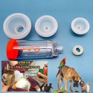 Instruments New Pet Feline Cat Dog Cat Aerosol Chamber Tank Assist Assist inhalation Pump Nebulizer Manual Plastic Silicon Mask Animal Clinic