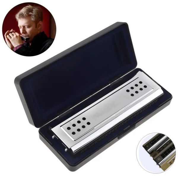 Instruments professionnels 24 trous clé de C G argent double face Tremolo Harmonica pour adultes débutants et enfants