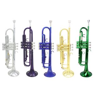 Instruments Trumpet BB B Flat Silverplated Brass Exquis avec des gants de tissu de brosse de nettoyage en bouche STRAPE