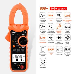 Instrumenten Victor Digital Clamp Meter 5999 Tellingen AC DC 600V 600A met live NCV -zaklamp