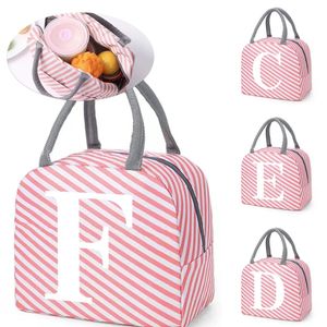 Sac à lunch isolé pour enfants Sacs de rangement de nourriture pour fille adolescente rose mignon boîte à lunch Box design blanc imprimer 240423