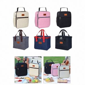 Sac à lunch isolé simple Bento Bento Cooler Sac Lunch Tote Sac pour la boîte à lunch pour les femmes hommes Adulte Working Randing Beach W2MI #