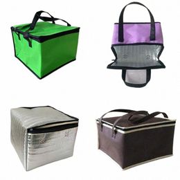 Sac isotherme thermique isolé Cool Lunch Foods Boissons Boîtes de stockage de boissons Big Square Sacs réfrigérés Zip Picnic Tin Foil Sacs alimentaires f6vX #