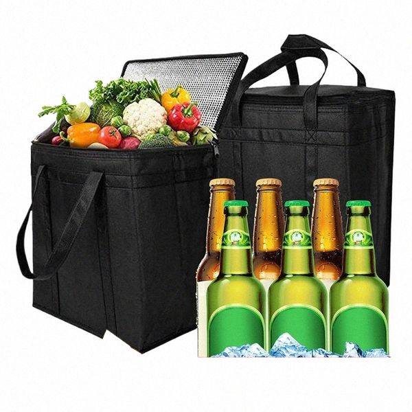 Bolsas térmicas aisladas para refrigerador, bolsas portátiles para almuerzo, bolsas plegables para picnic al aire libre, paquete de hielo, bolsas térmicas de papel de aluminio para alimentos, venta al por mayor v3qi #