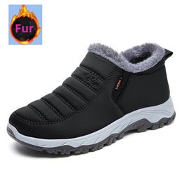 Sneakers d'isolation en peluche unisexe hommes hiver femmes gardez la randonnée aux chaussures de randonnée au chaud confortable chaussures de créateur de marche marchant la cheville noirs messieurs et chaussures de dame BM-808 585