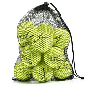 Insum 12pcs Tennis Balls For Beginner Practice Training Pet Dog Tenis Ball met gaastas Easy Carry 240329