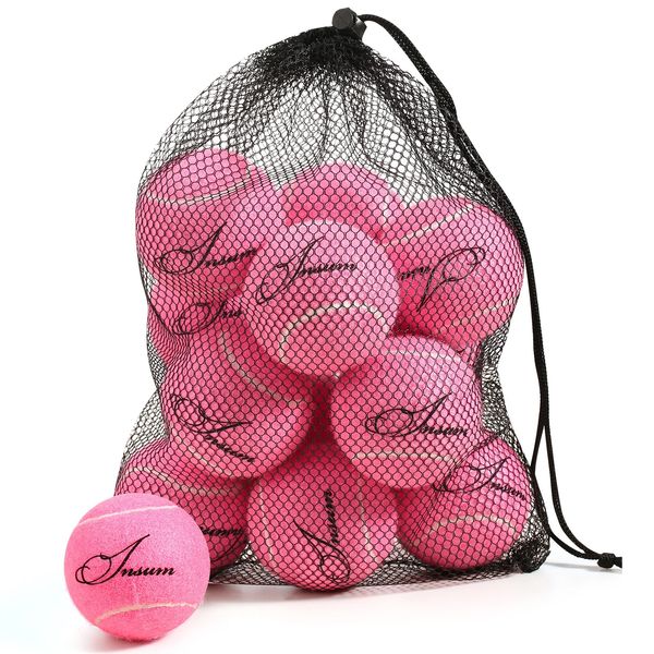 INSUM Balle de Tennis pour Chien de Compagnie 12 pièces/Sac en Filet pour un Transport Facile Plusieurs Options de Couleur Formation avancée pour Jouet pour Chien de Pratique débutant 240227