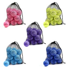 INSUM Pelotas de tenis 12 piezas Bolsa de malla para fácil transporte 4 opciones de color Juguete para perros y mascotas y entrenamiento para principiantes 231225