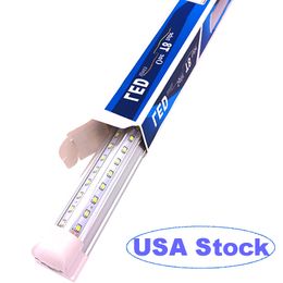 Tubo de luz LED integrado en forma de V 72W 50W 100W 8Ft 4Ft 5Ft 6Ft T8 8 pies Enfriador de puerta Bombilla de luz Perfil bajo Enlazable Tienda Luces Montaje en techo crestech