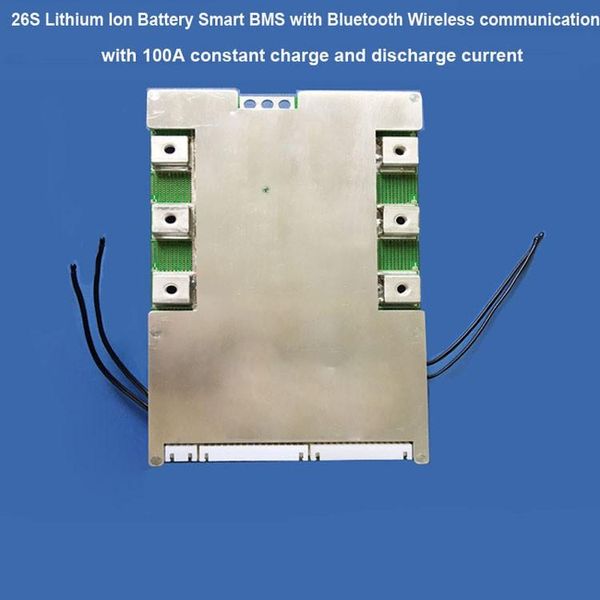 Circuits intégrés 26S Li Ion batterie Smart BMS avec communication UART 96.2V ou 109.2V Li-ion Bluetooth PCB board 100A courant