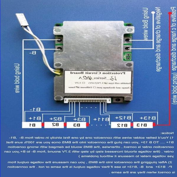 Circuitos integrados Batería de iones de litio de 546 V PCB y BMS de 48 V 18650 paquete de celdas con corriente de descarga constante de 40 A para bicicleta eléctrica 13S Bat Dlol